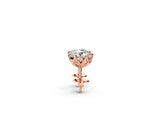 Rose gold Round Diamond Six Prong Flower Petal Solitaire Stud Earrings_2