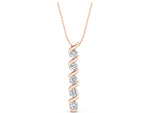 Rose gold Round Diamond Spiral Prong Pendant_1