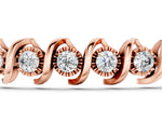 Rose gold Round Diamond Spiral Prong Tennis Bracelet_1