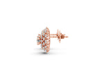 Rose gold Round Diamond Sunburst Stud Earrings_1