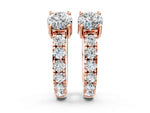 Rose gold Round Diamond Taylor Huggie Hoop Earrings