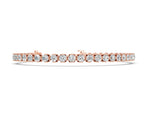 Rose gold Round Diamond Tennis Bracelet with Box Chain and Basket Prong Setting