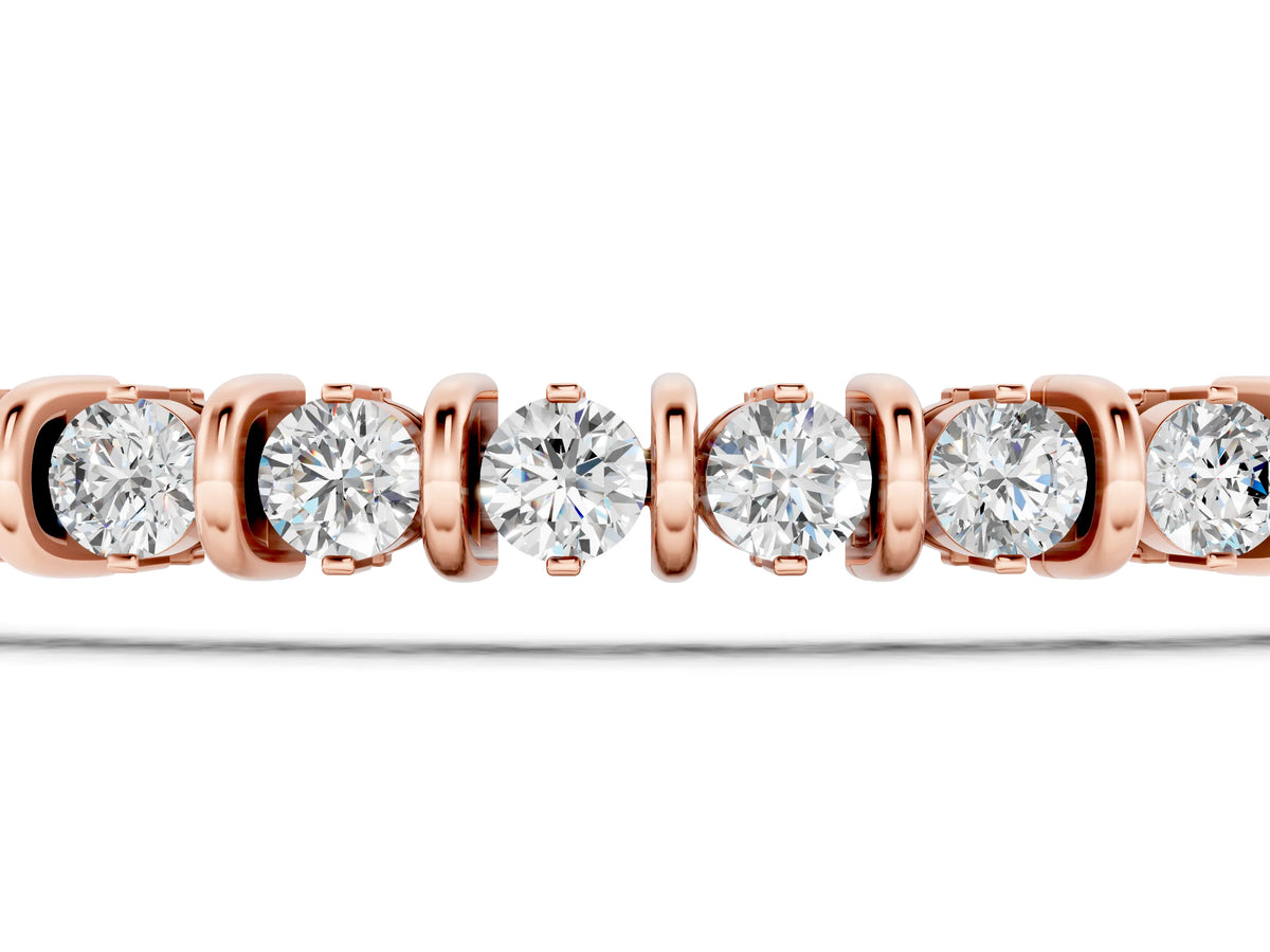 Rose gold Round Diamond Tennis Bracelet with Channel Setting and Box Clasp_1