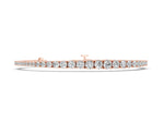 Rose gold Round Diamond Tennis Bracelet with Four-Prong Setting on a White Gold Band