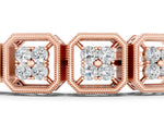 Rose gold Round Diamond Tennis Bracelet with Milgrain Bezel Setting_1
