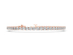 Rose gold Round Diamond Tennis Bracelet with Prong Setting and Box Clasp