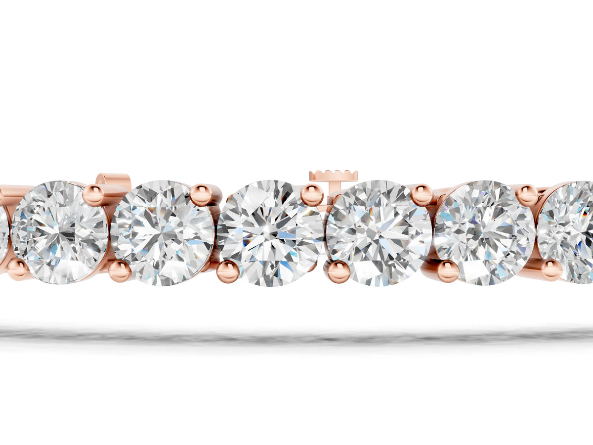Rose gold Round Diamond Tennis Bracelet with Prong Setting and Box Clasp_1