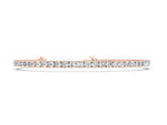 Rose gold Round Diamond Tennis Bracelet with Prong Setting in White Gold