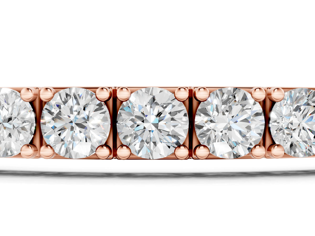 Rose gold Round Diamond Tennis Bracelet with Prong Setting_1