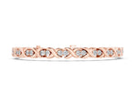 Rose gold Round Diamond Tennis Bracelet with X-Link Band and Prong Setting