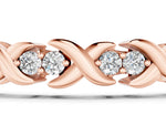 Rose gold Round Diamond Tennis Bracelet with X-Link Band and Prong Setting_1