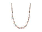 Rose gold Round Diamond Tennis Necklace with Bezel Setting and Prong Setting_1