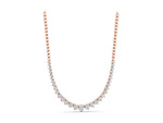 Rose gold Round Diamond Tennis Necklace with Graduated Prong Setting_1