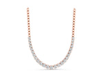 Rose gold Round Diamond Tennis Necklace with Prong Setting and Bead Chain_1