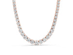 Rose gold Round Diamond Tennis Necklace with Prong Setting