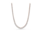 Rose gold Round Diamond Tennis Necklace with Prong Setting_1