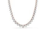 Rose gold Round Diamond Tennis Necklace with Three-Prong Setting