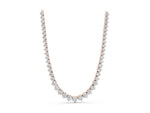 Rose gold Round Diamond Tennis Necklace with Three-Prong Setting_1