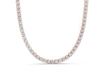 Rose gold Round Diamond Tennis Necklace_8