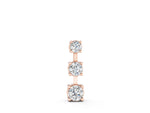 Rose gold Round Diamond Triple Bar Pendant with Four-Prong Setting