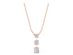 Rose gold Round Diamond Triple Bar Pendant with Four-Prong Setting_1