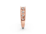 Rose gold Round Diamond Twist Milgrain Band with Bezel Setting_2