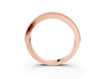 Rose gold Round Diamond Twist Milgrain Band with Bezel Setting_3