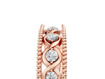 Rose gold Round Diamond Twist Milgrain Band with Bezel Setting_5
