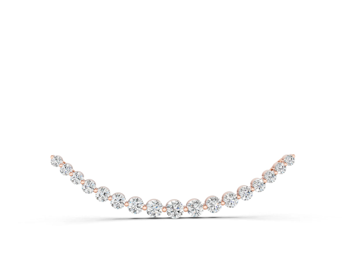 Rose gold Round Diamond V-Prong Bar Pendant