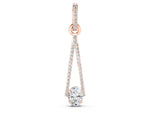 Rose gold Round Diamond V-Prong Pavé Pendant