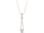 Rose gold Round Diamond V-Prong Pavé Pendant_1