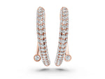 Rose gold Round Diamond Vega Bypass Hoop Earrings