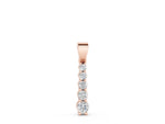 Rose gold Round Diamond Vertical Pendant with Prong Setting