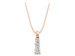 Rose gold Round Diamond Vertical Prong Pendant_1