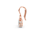 Rose gold Round Diamond Water Lily Drop Earrings with Diamond Accents_1