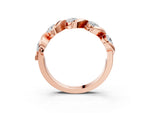 Rose gold Round Diamond Wave Band with Channel Setting and Shared Prongs_3