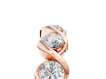 Rose gold Round Diamond Wave Band with Channel Setting and Shared Prongs_5
