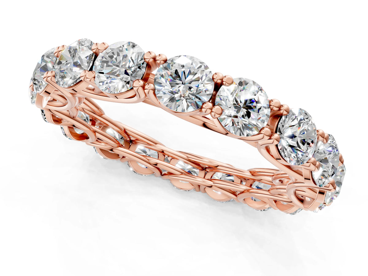 Rose gold Round Diamond Woven Full Eternity Band_1