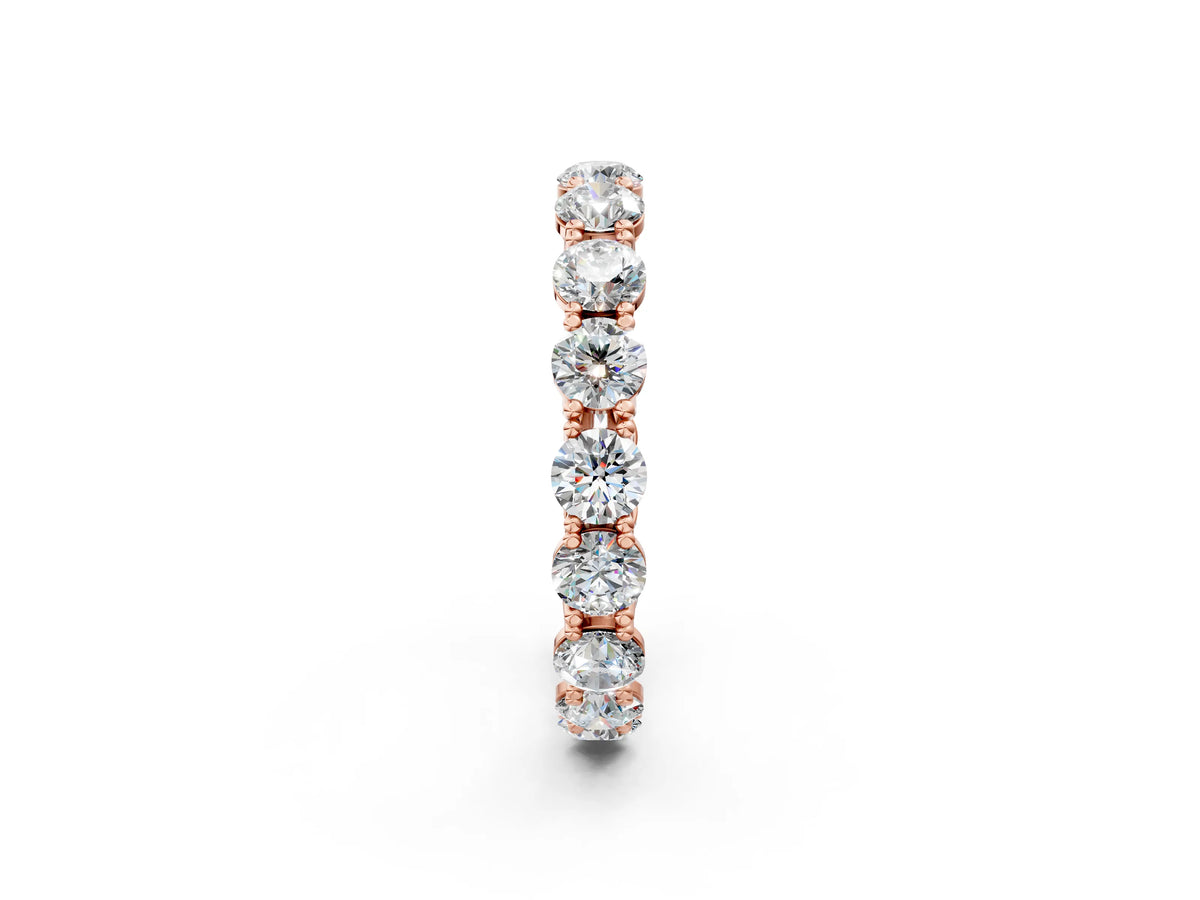 Rose gold Round Diamond Woven Full Eternity Band_2