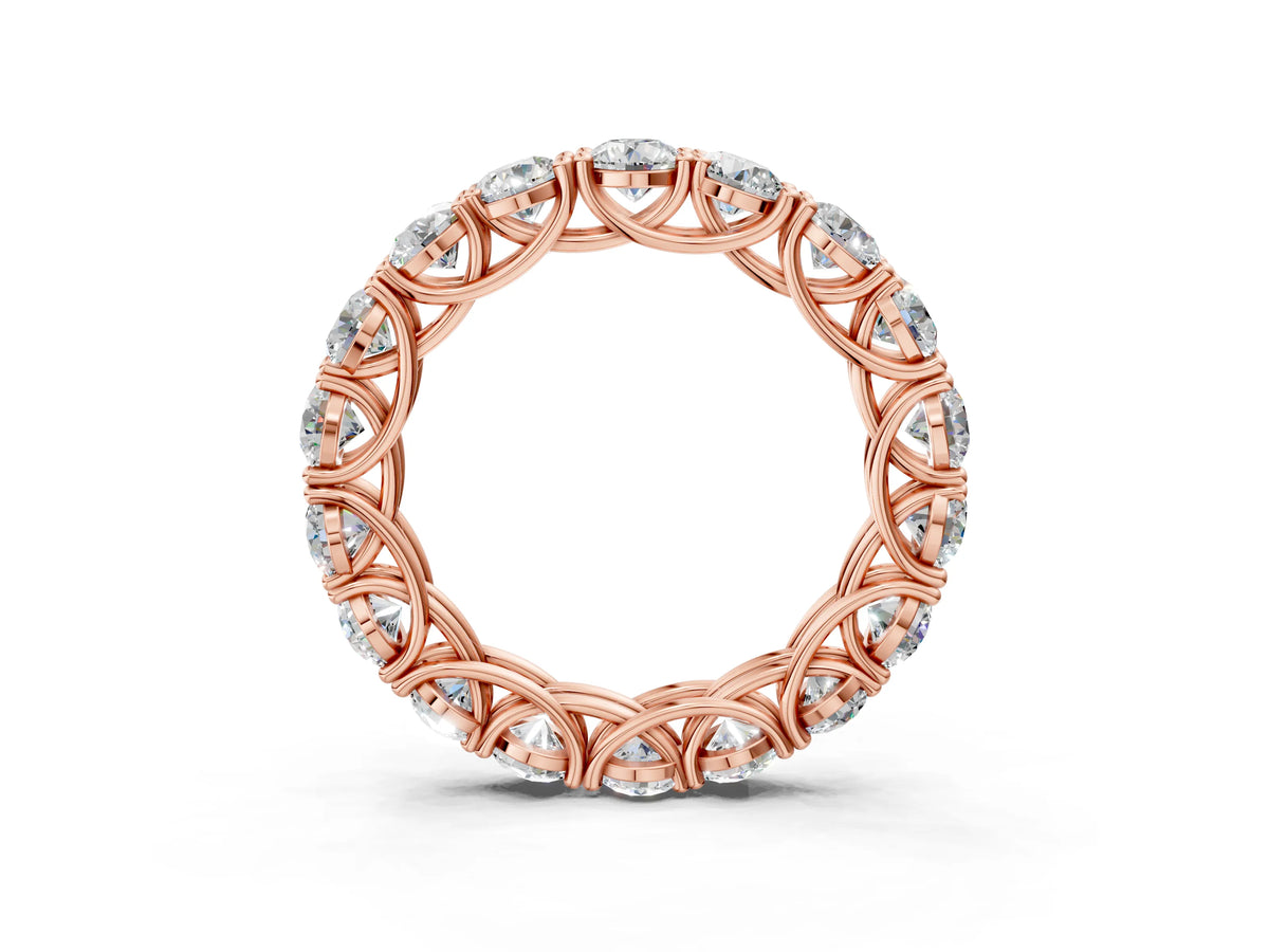 Rose gold Round Diamond Woven Full Eternity Band_3