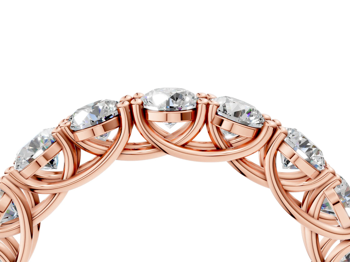 Rose gold Round Diamond Woven Full Eternity Band_4
