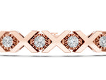 Rose gold Round Diamond XO Tennis Bracelet with Channel Setting and X Prong_1
