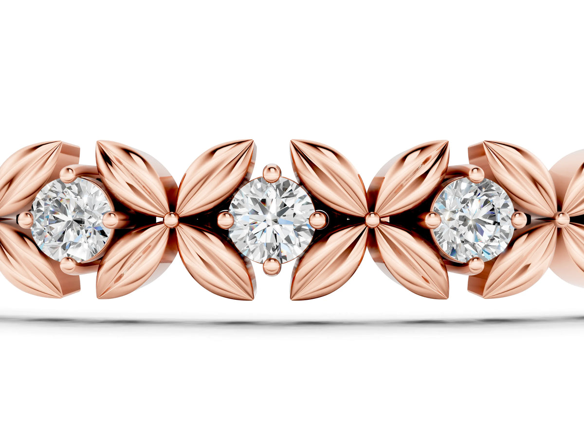 Rose gold Round Diamond XOXO Tennis Bracelet with Four-Prong Setting_1