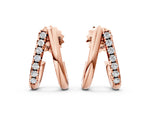 Rose gold Round Diamond Zuri Huggie Hoop Earrings