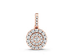 Rose gold Round Double Halo Diamond Pendant with Pavé Setting