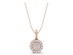 Rose gold Round Double Halo Diamond Pendant with Pavé Setting_1