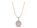 Rose gold Round Double Halo Prong Set Diamond Pendant_1