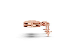 Rose gold Round Halo Diamond Drop Earrings with Milgrain Bezel Setting_1