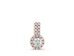 Rose gold Round Halo Diamond Pendant with Double Prong Setting