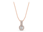 Rose gold Round Halo Diamond Pendant with Double Prong Setting_1